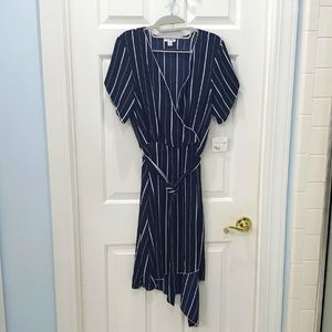 OLIVIA MATTHEWS Navy Dress Medium Faux Wrap Dress NEW WITH TAGS! 💙